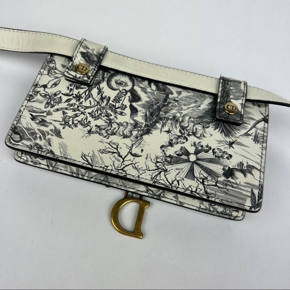 Christian Dior Jardín Print Leather Saddle D Belt Bag - Picture 5 of 13